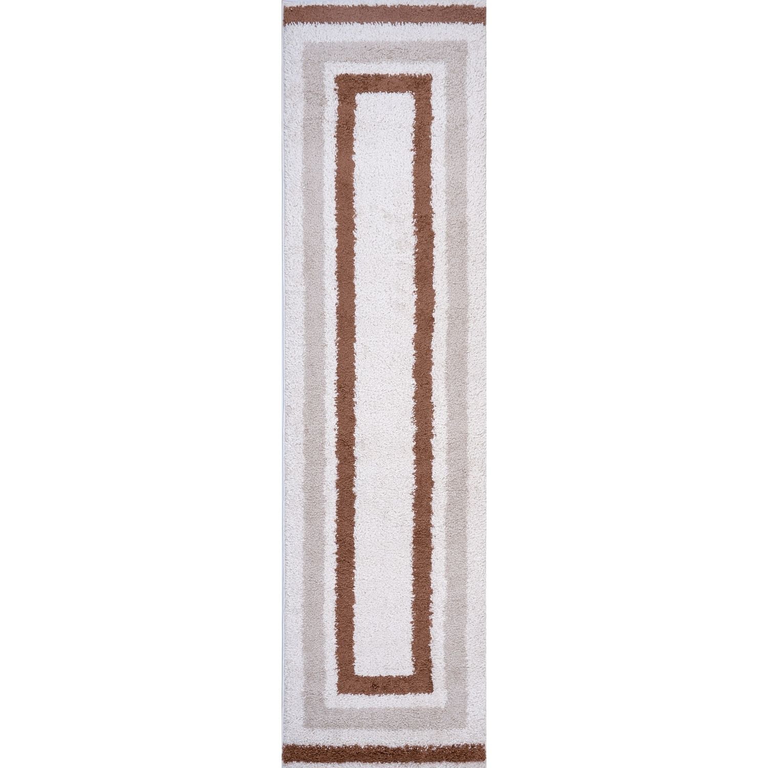 Moodi Shaggy Cream/Terra Slatefern Rug - PN Home