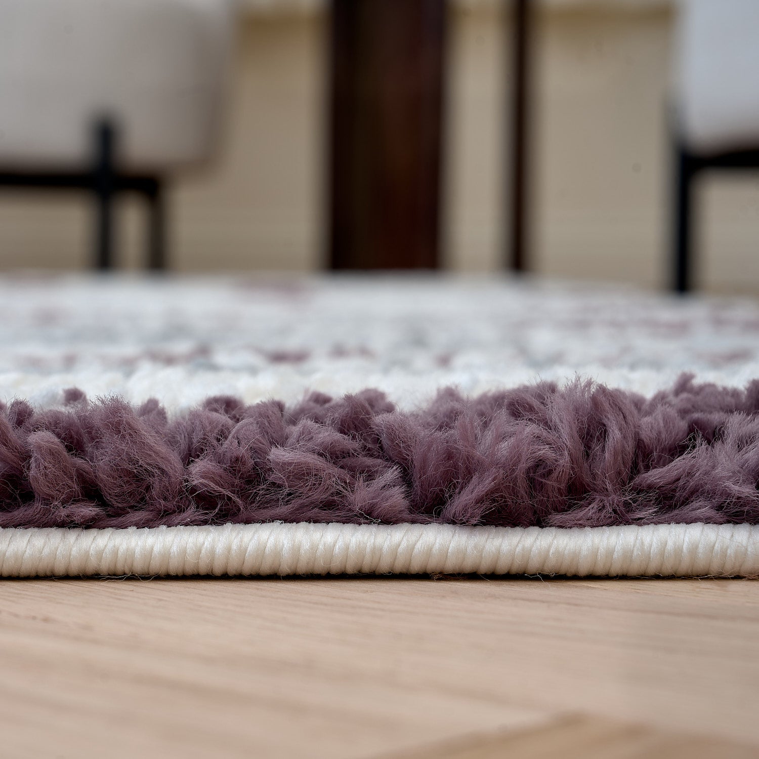 Moodi Shaggy Grey/Purple Smokeberry Rug - PN Home