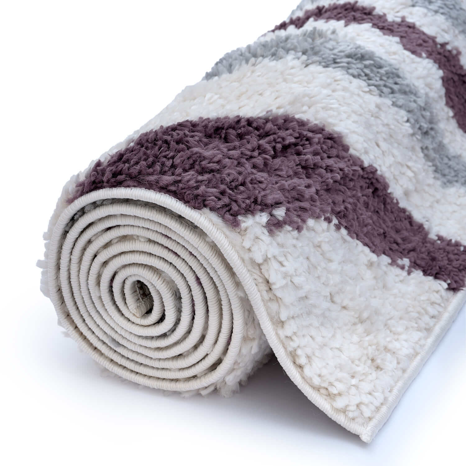 Moodi Shaggy Grey/Purple Smokeberry Rug - PN Home