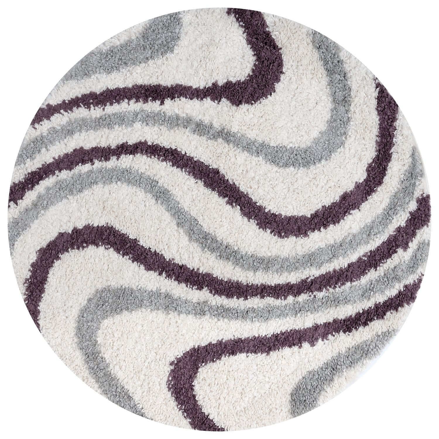 Moodi Shaggy Grey/Purple Smokeberry Rug - PN Home