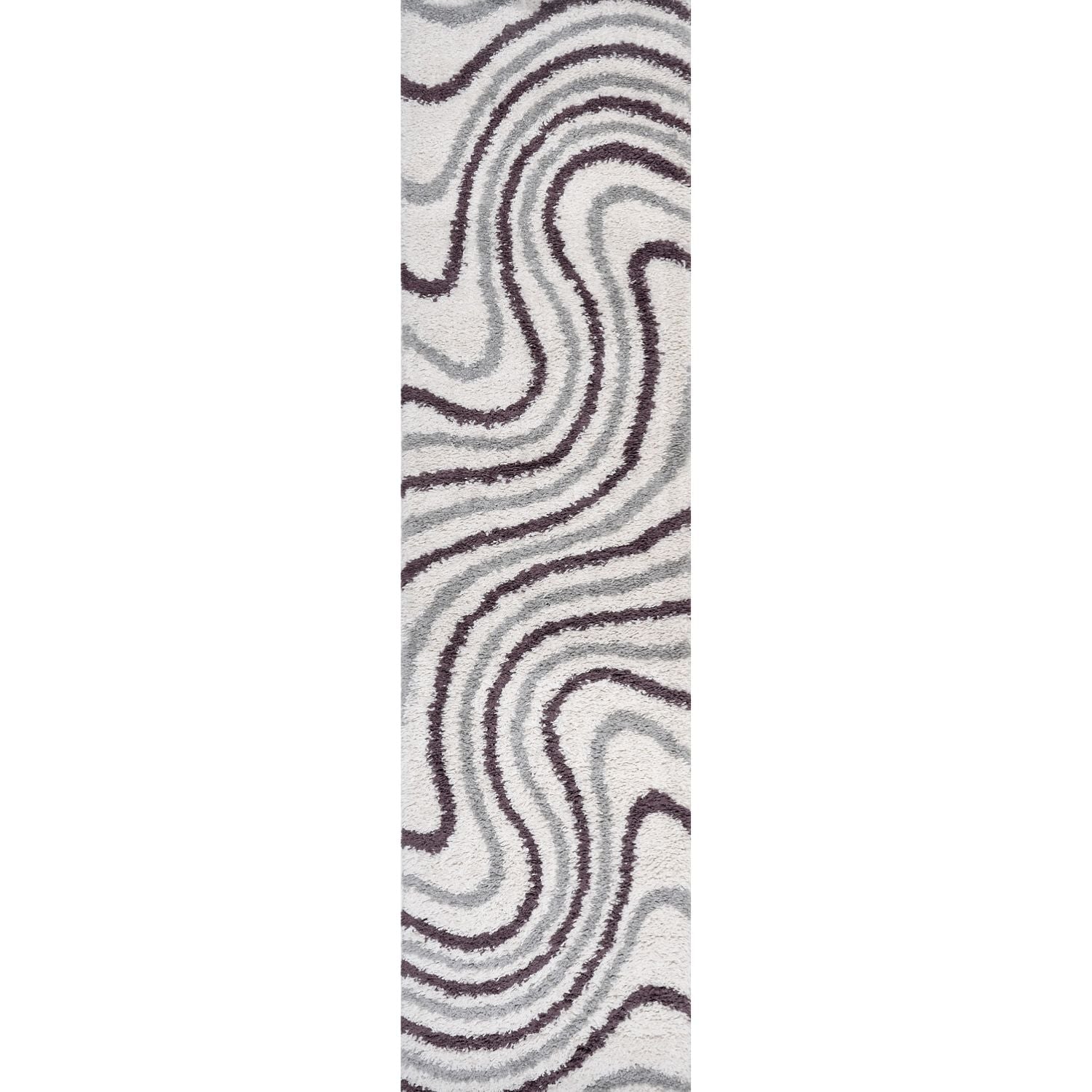 Moodi Shaggy Grey/Purple Smokeberry Rug - PN Home