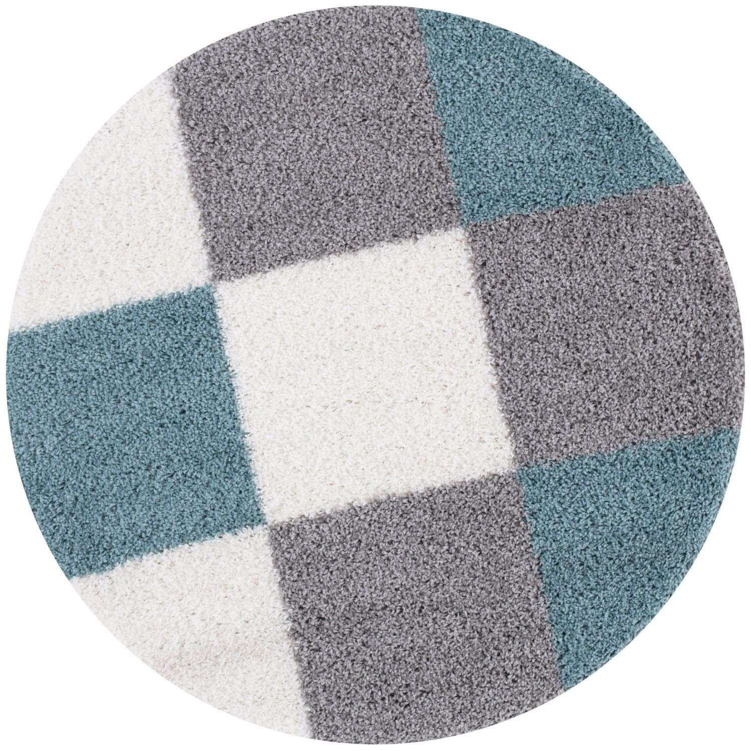 Myshaggy Geometric Duck Egg Blue Rug - PN Home