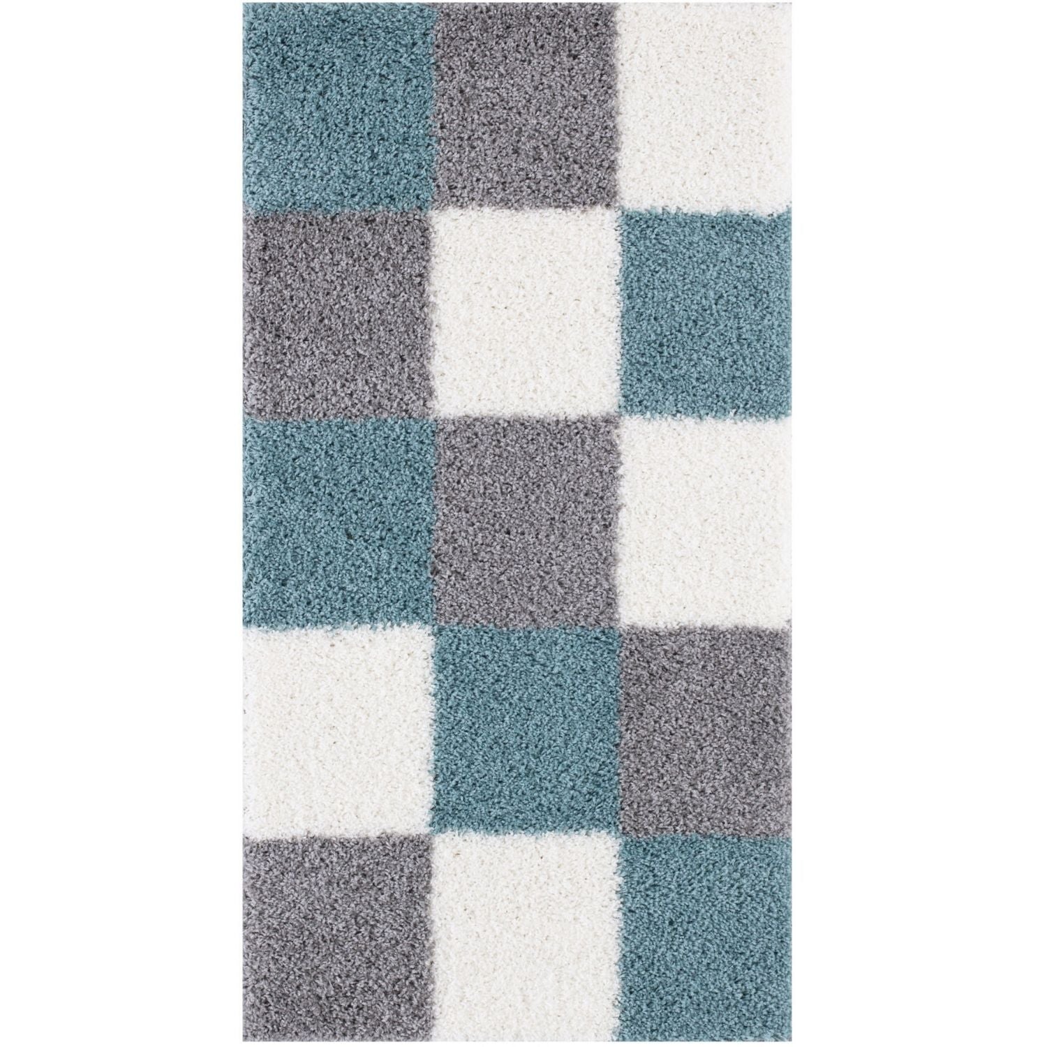 Myshaggy Geometric Duck Egg Blue Rug - PN Home