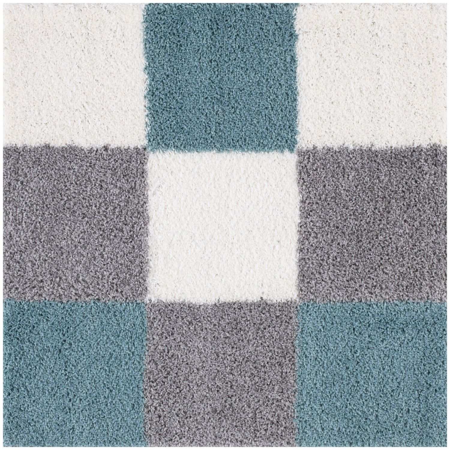 Myshaggy Geometric Duck Egg Blue Rug - PN Home
