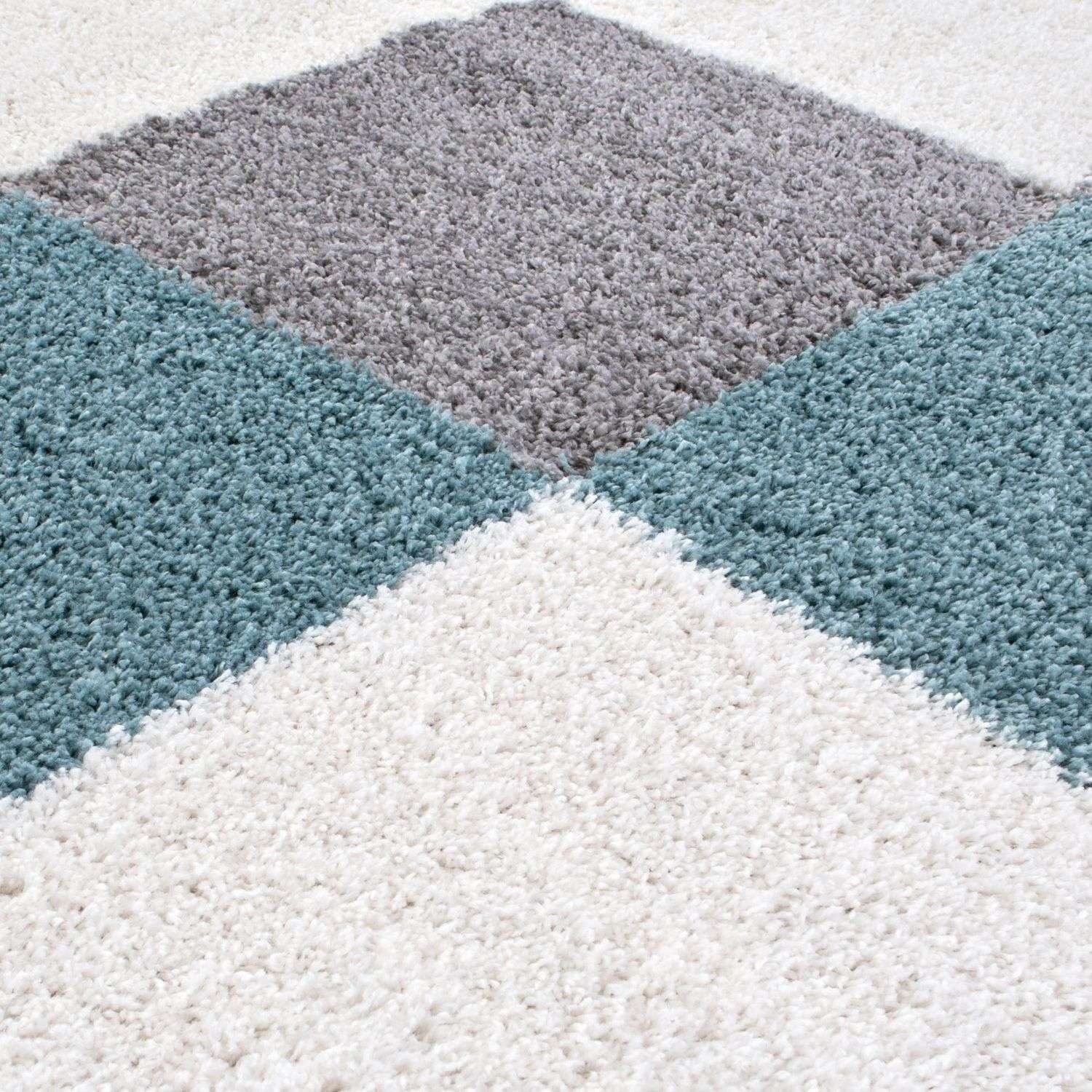 Myshaggy Geometric Duck Egg Blue Rug - PN Home