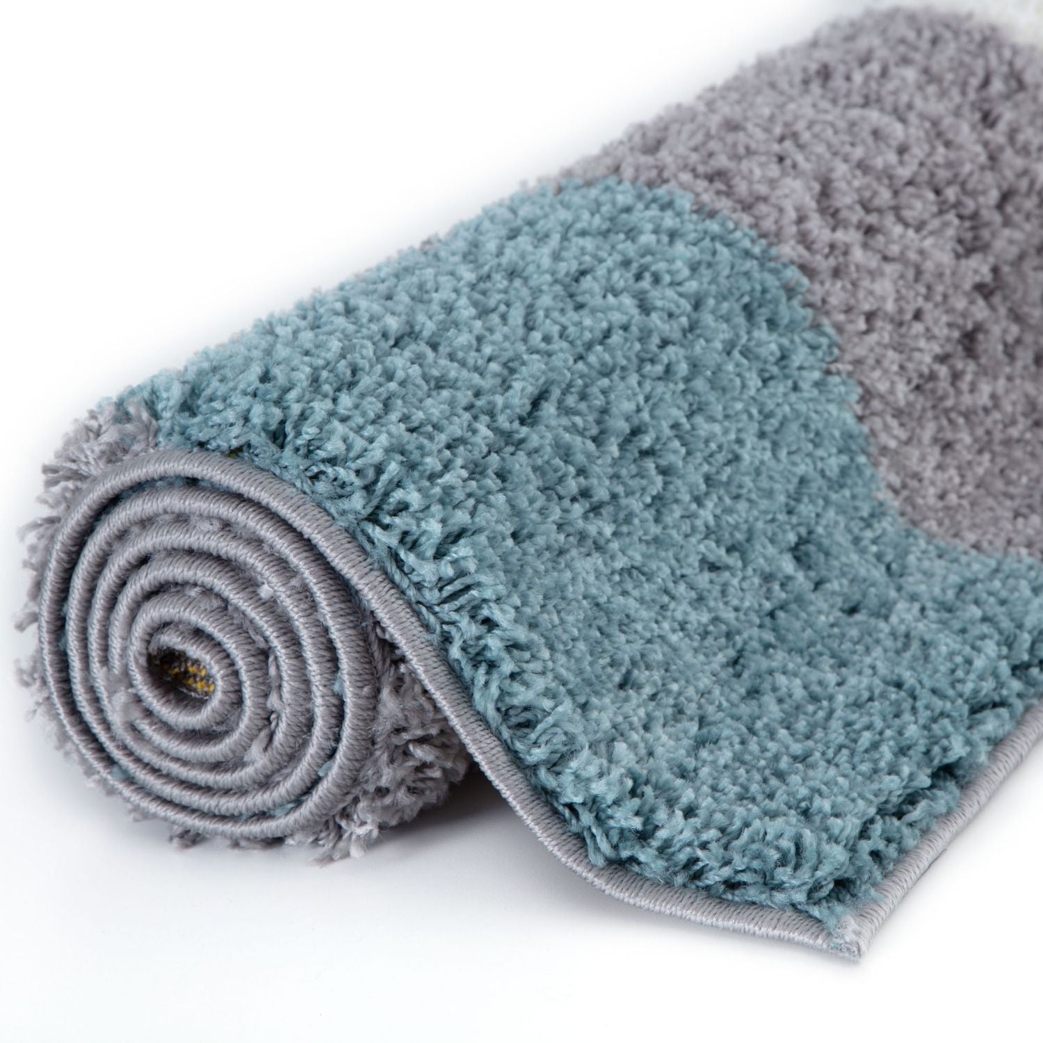 Myshaggy Geometric Duck Egg Blue Rug - PN Home