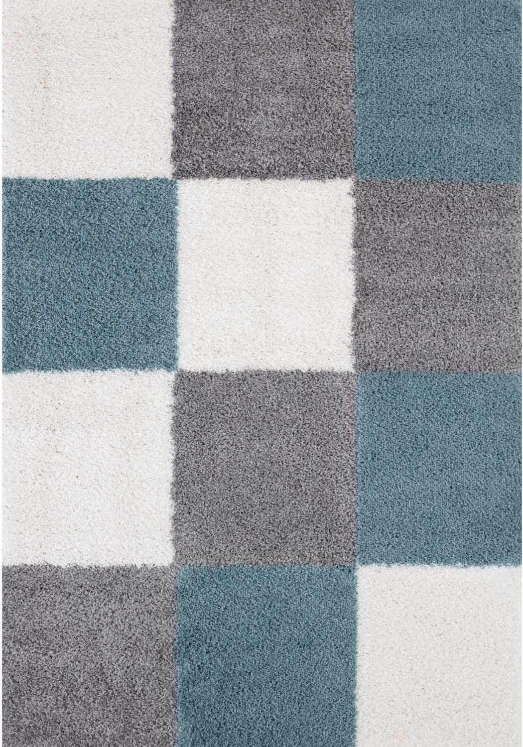 Myshaggy Geometric Duck Egg Blue Rug - PN Home