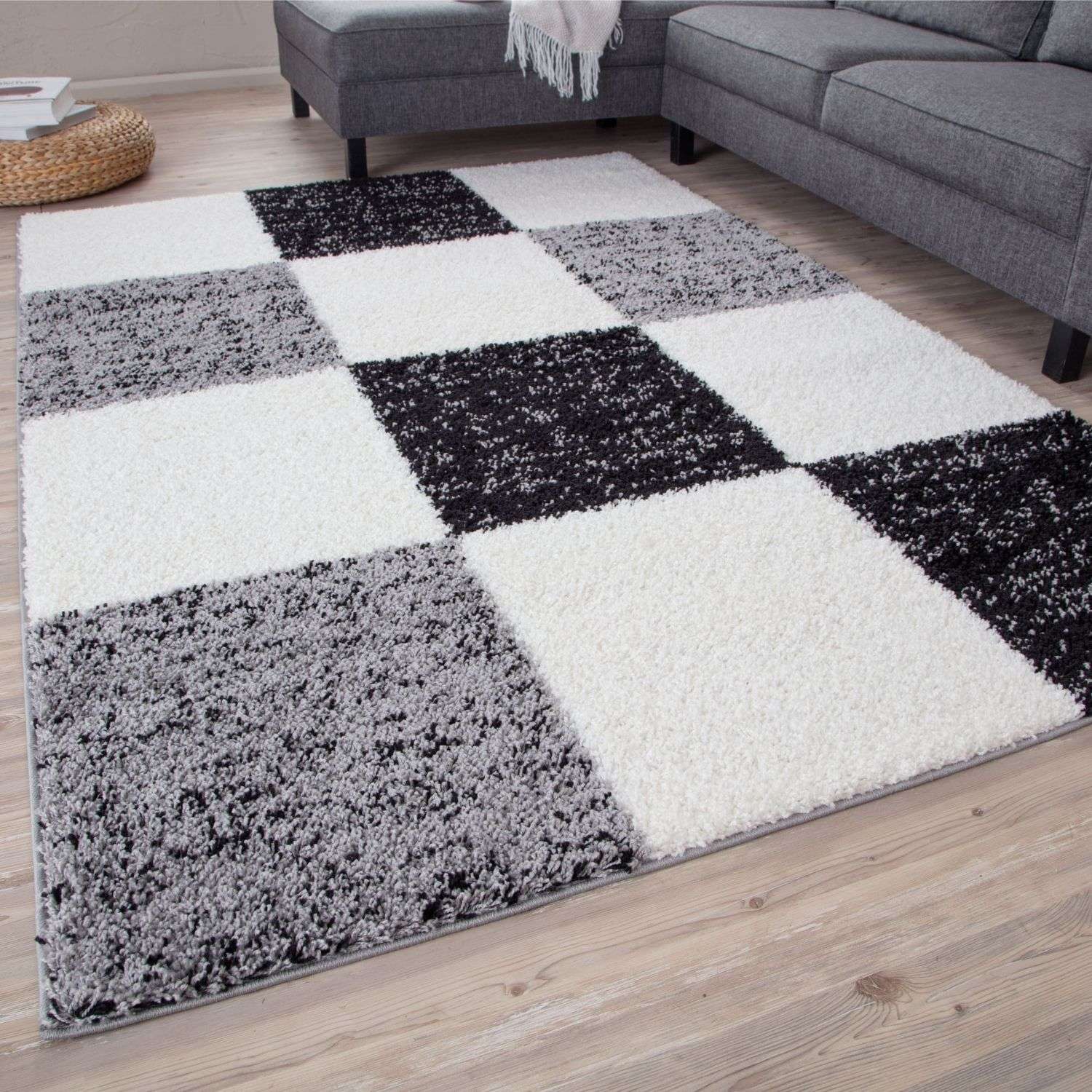 Myshaggy Geometric Grey Rug - PN Home
