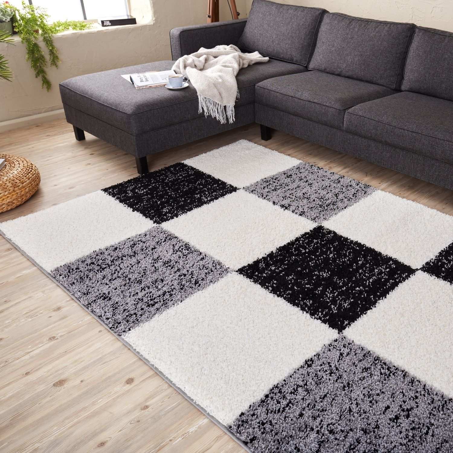 Myshaggy Geometric Grey Rug - PN Home