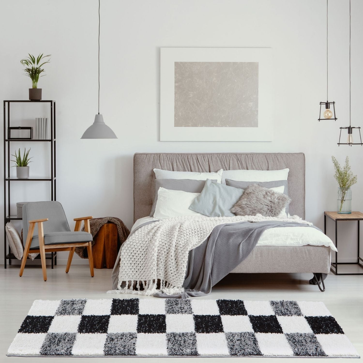 Myshaggy Geometric Grey Rug - PN Home