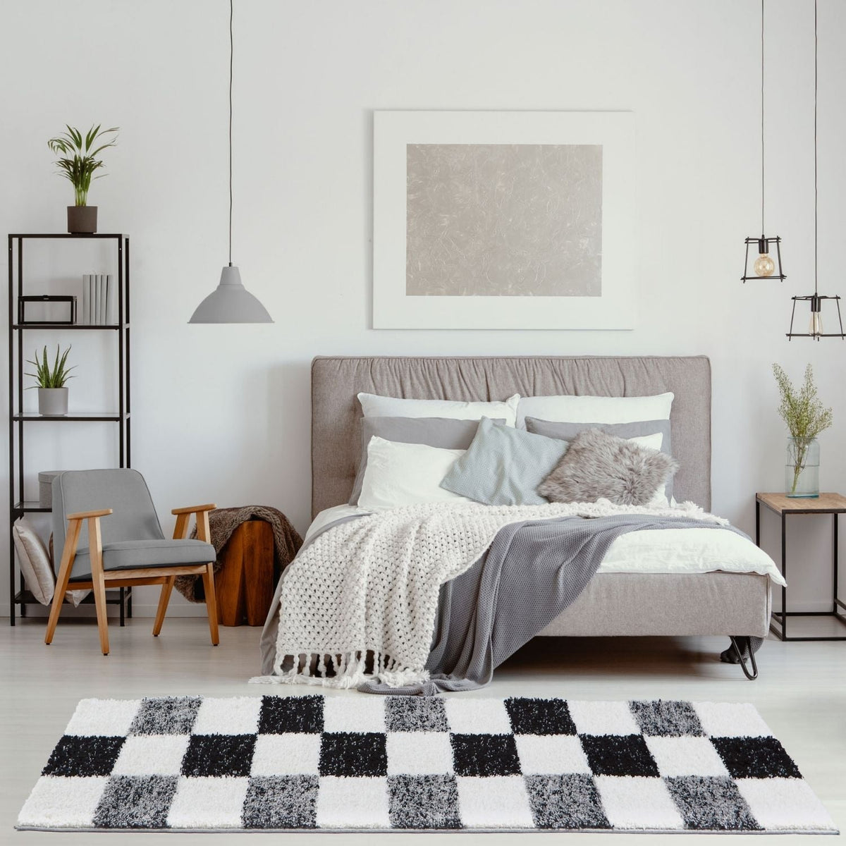 Myshaggy Geometric Grey Rug