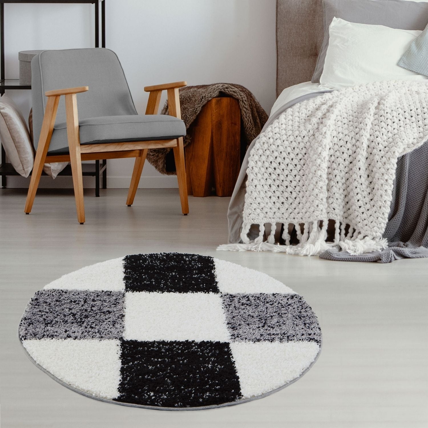 Myshaggy Geometric Grey Rug - PN Home