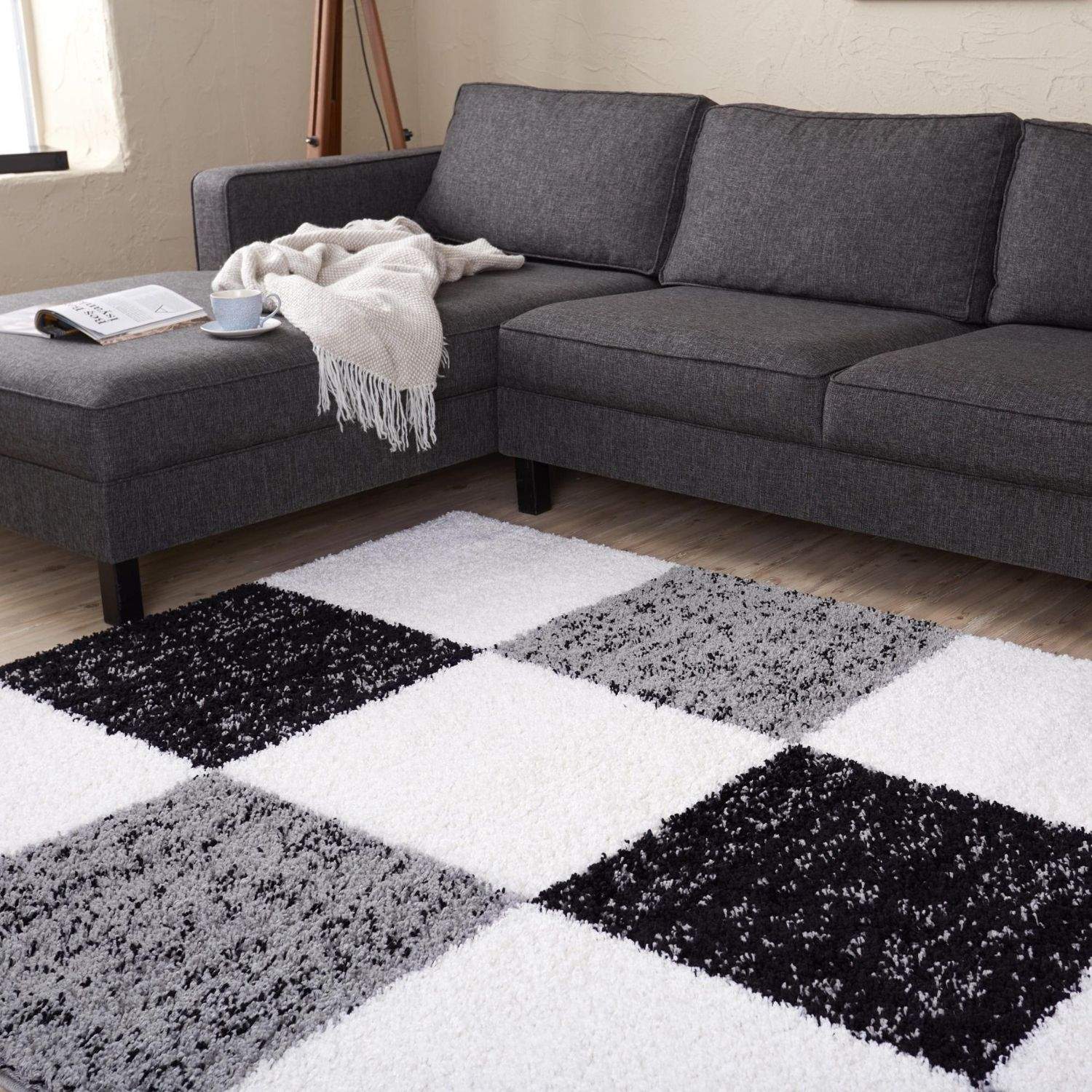 Myshaggy Geometric Grey Rug - PN Home