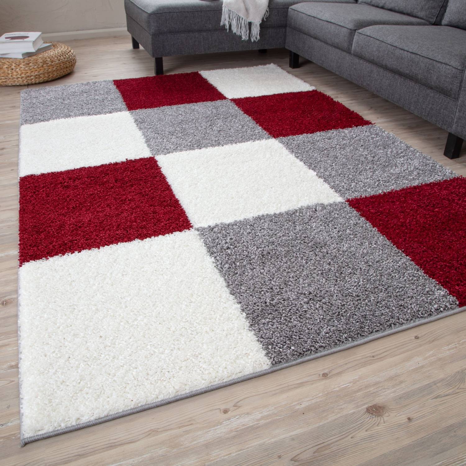 Myshaggy Geometric Red Rug - PN Home
