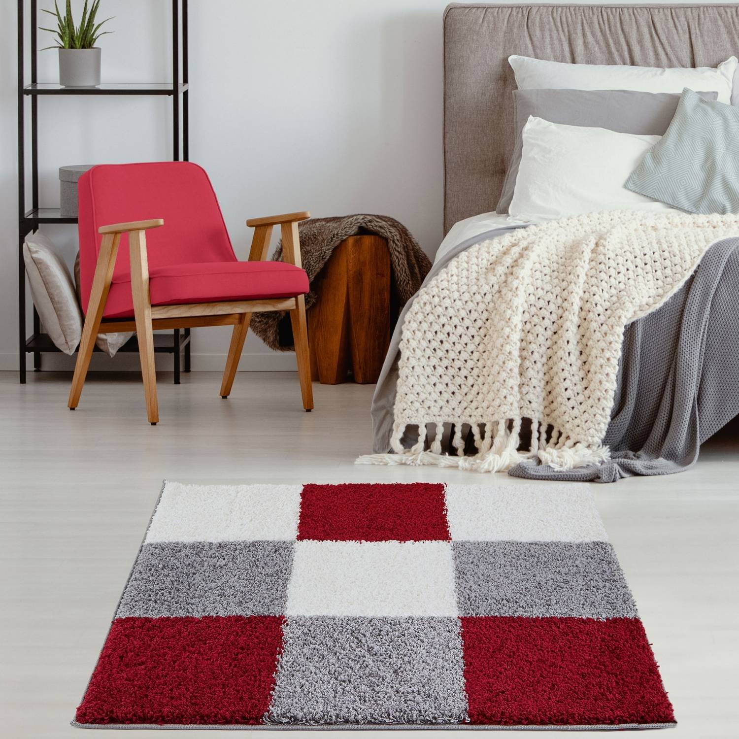 Myshaggy Geometric Red Rug - PN Home