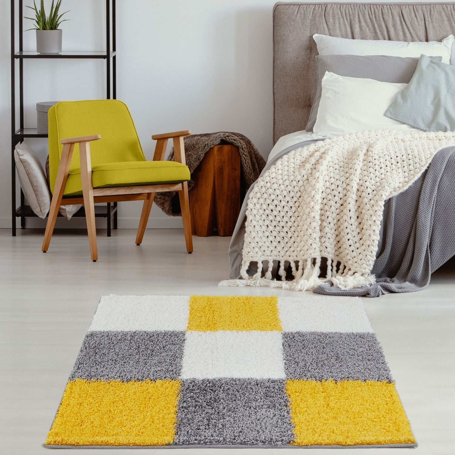 Myshaggy Geometric Yellow Rug - PN Home