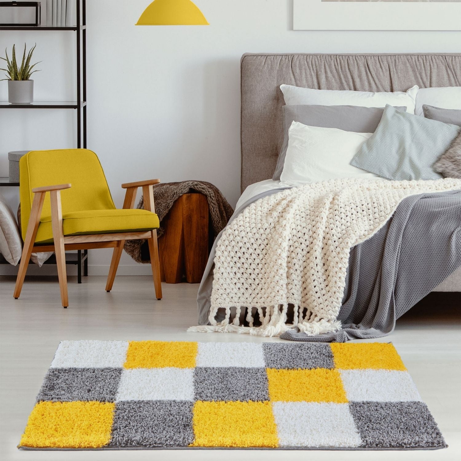 Myshaggy Geometric Yellow Rug - PN Home