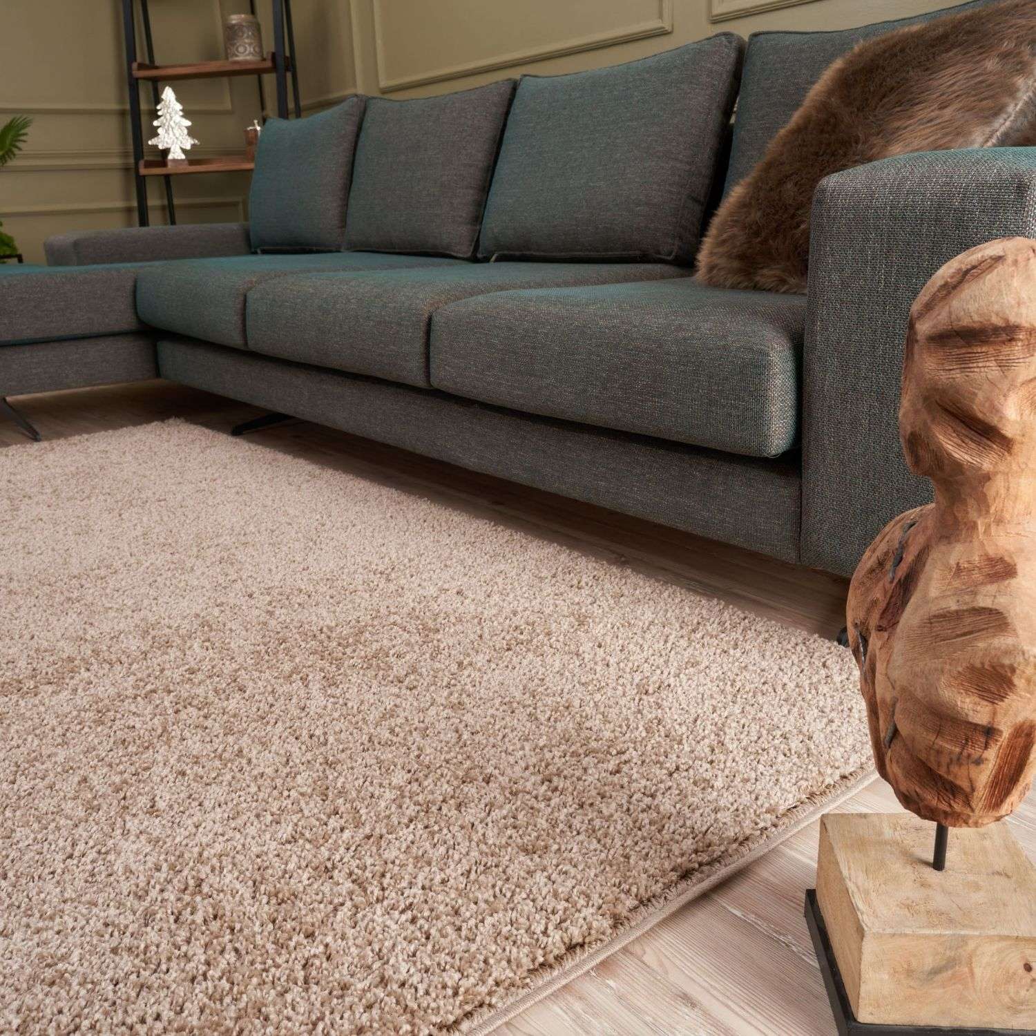 Myshaggy Solid Beige Rug - PN Home