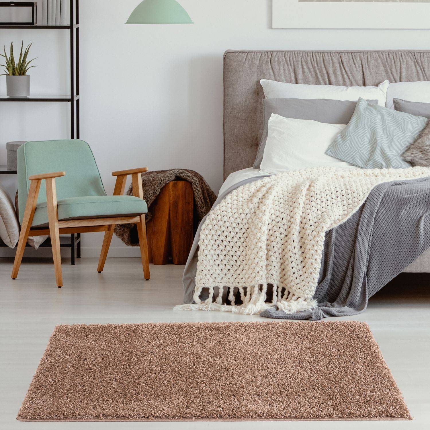 Myshaggy Solid Beige Rug - PN Home