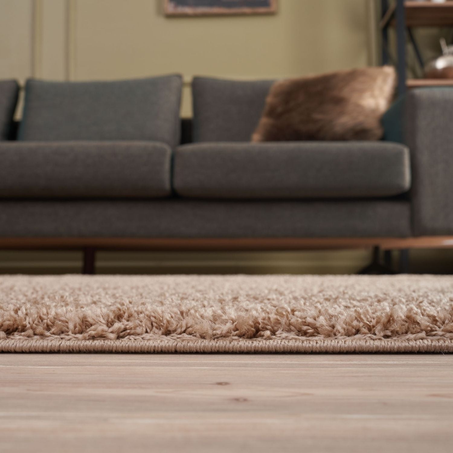 Myshaggy Solid Beige Rug - PN Home