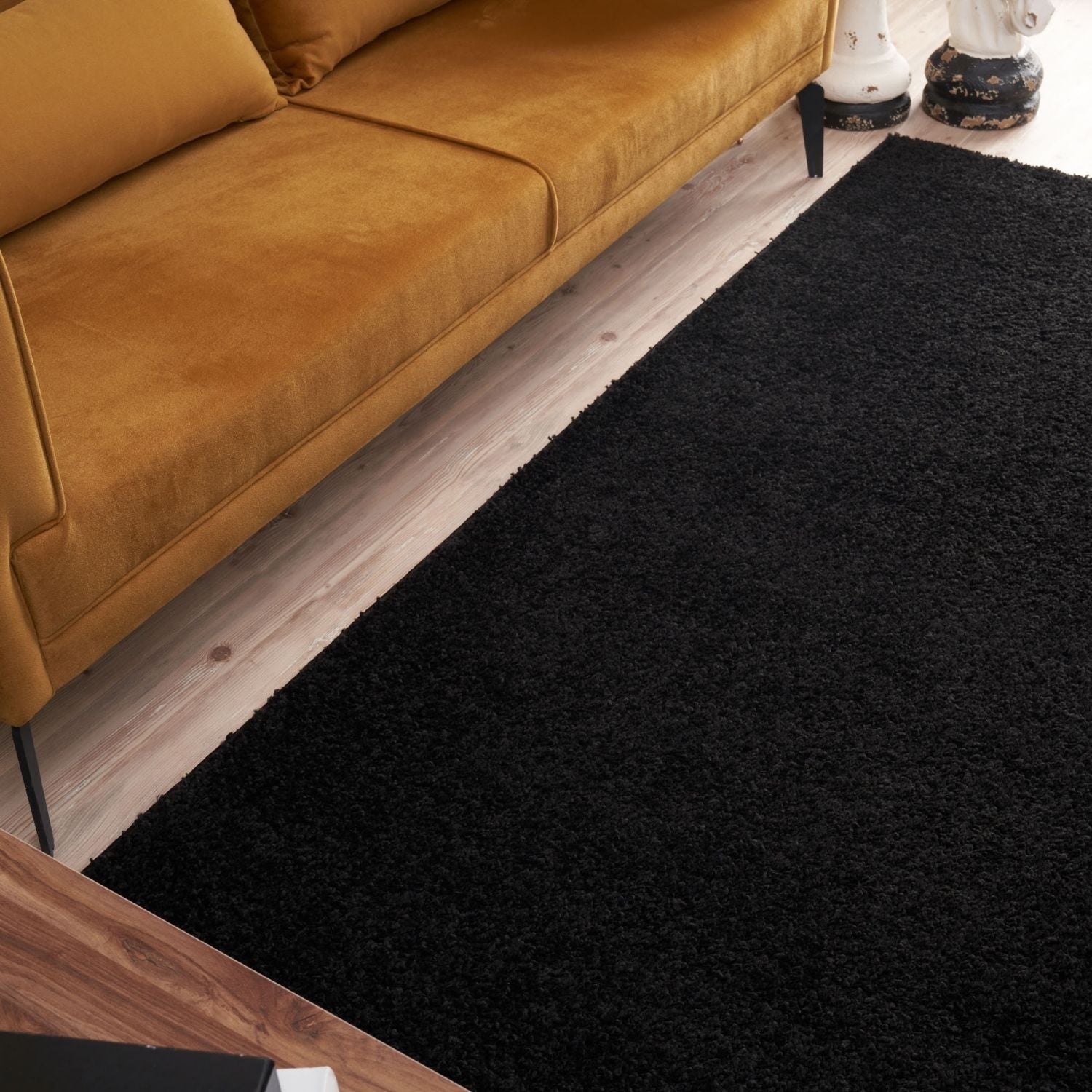 Myshaggy Solid Black Rug - PN Home
