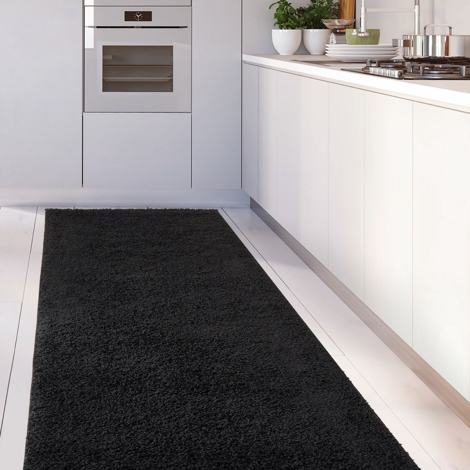 Myshaggy Solid Black Rug - PN Home