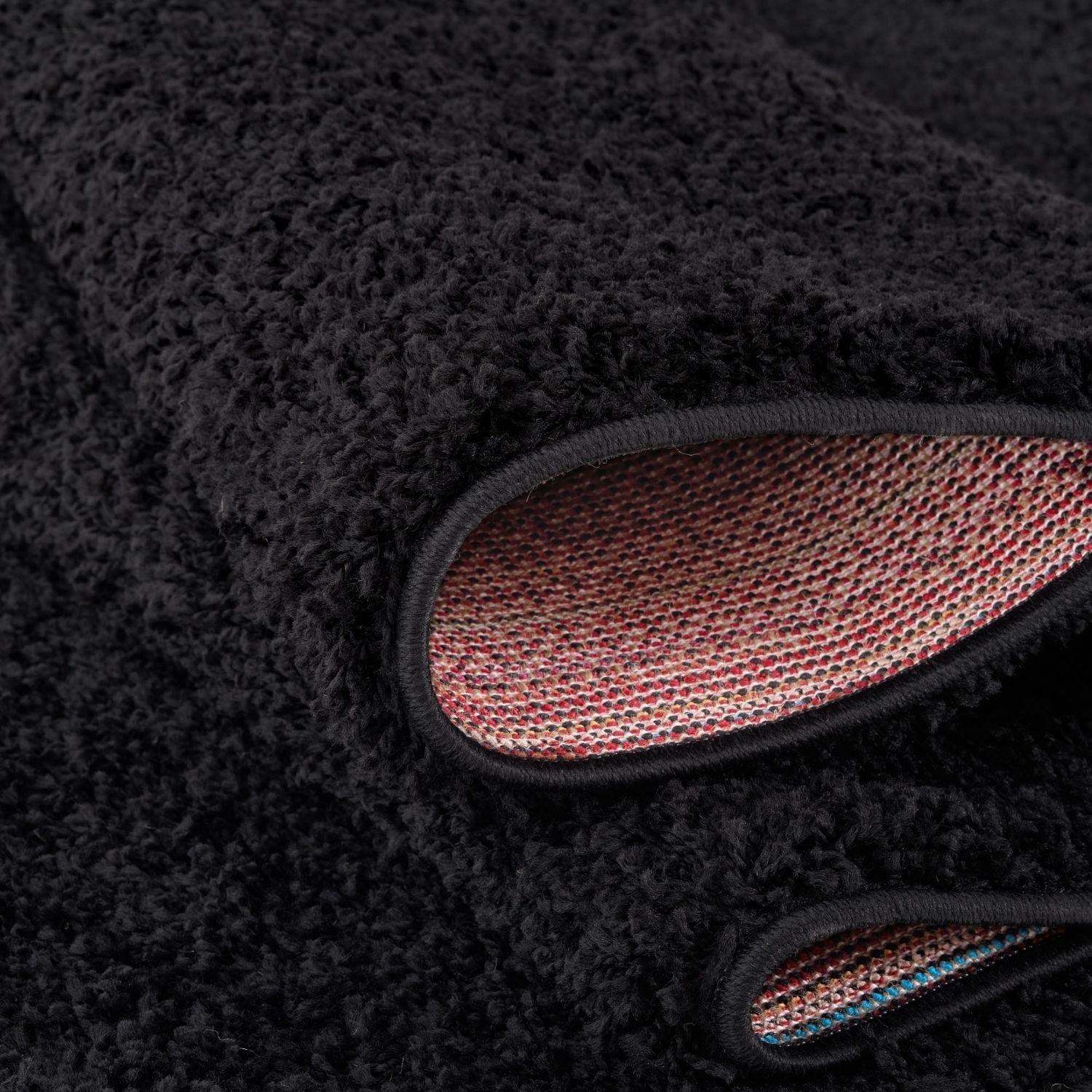 Myshaggy Solid Black Rug - PN Home