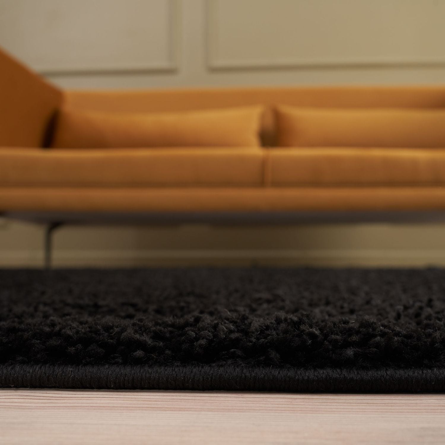 Myshaggy Solid Black Rug - PN Home