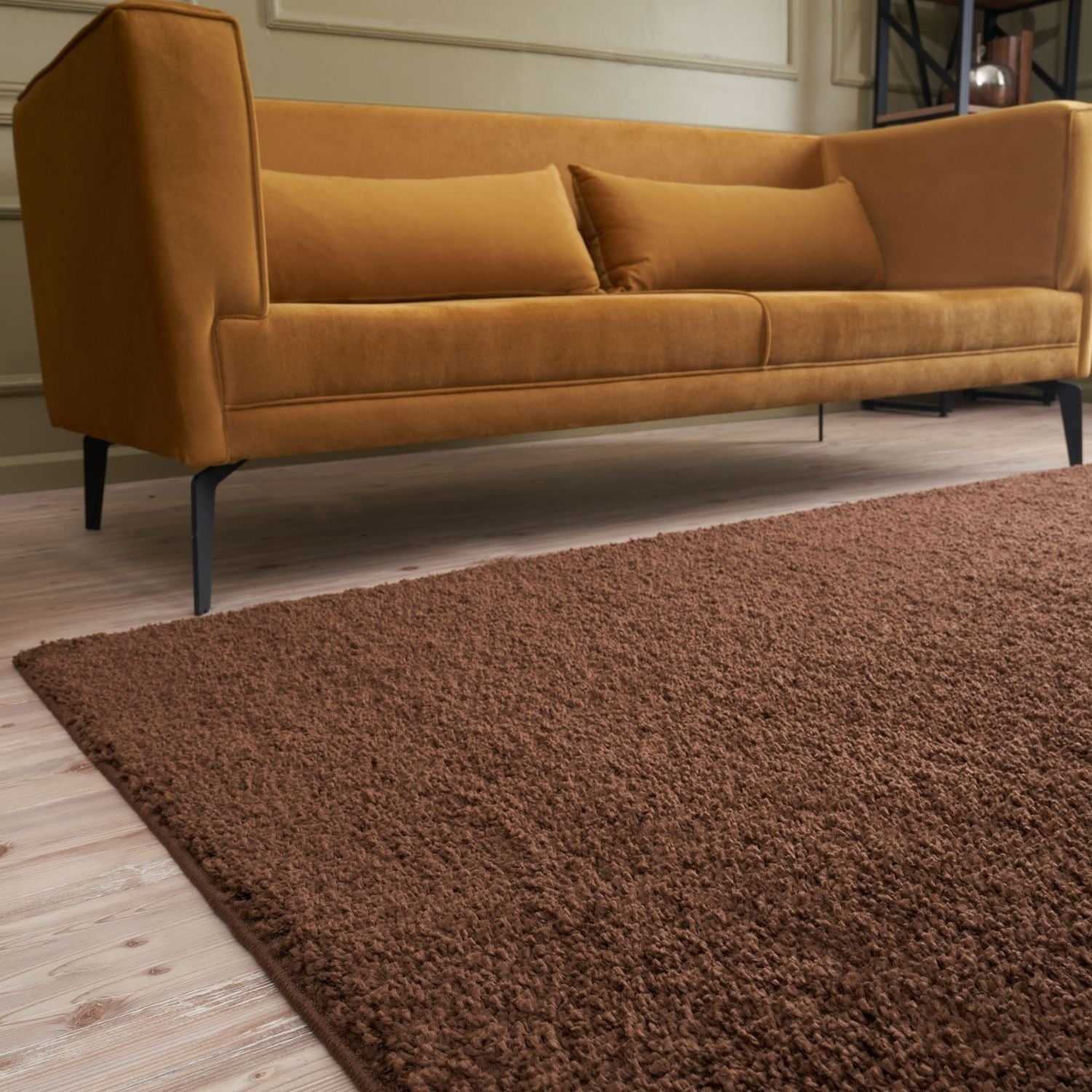 Myshaggy Solid Brown Rug - PN Home