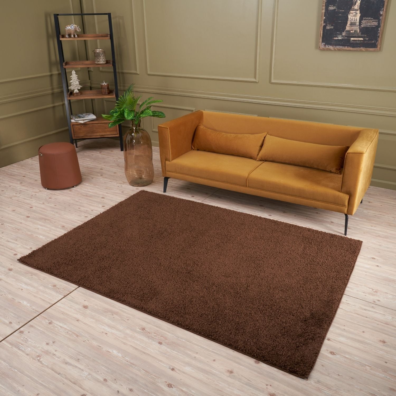 Myshaggy Solid Brown Rug - PN Home