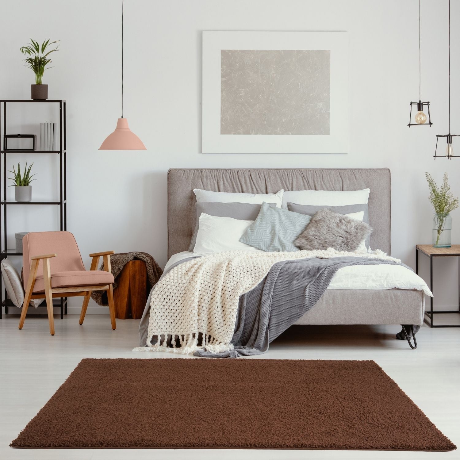 Myshaggy Solid Brown Rug - PN Home