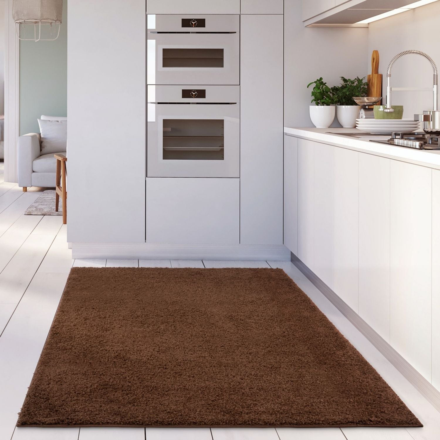Myshaggy Solid Brown Rug - PN Home