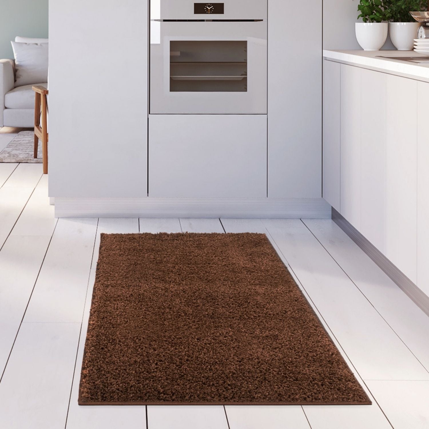 Myshaggy Solid Brown Rug - PN Home