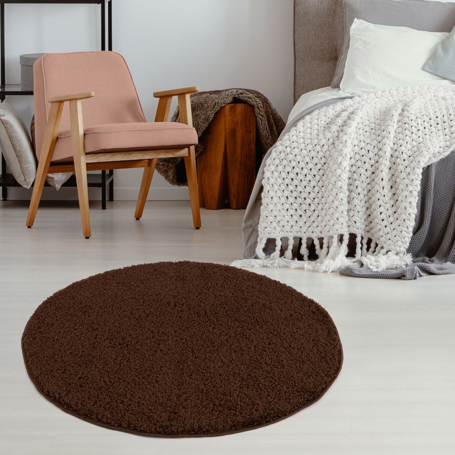 Myshaggy Solid Brown Rug - PN Home