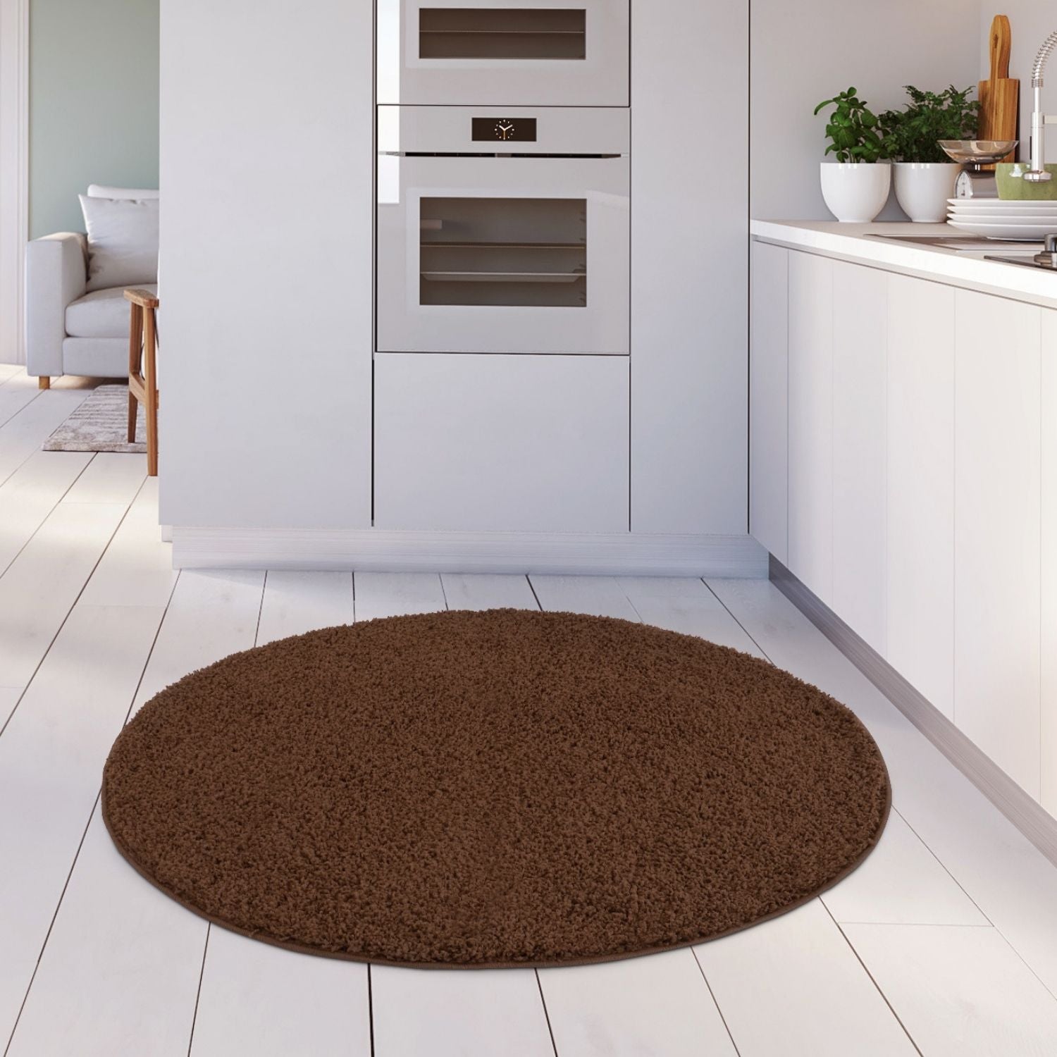 Myshaggy Solid Brown Rug - PN Home
