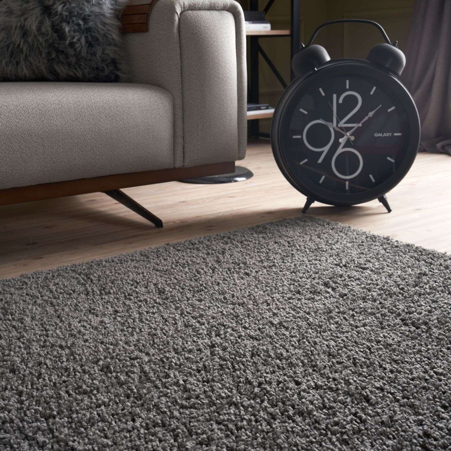 Myshaggy Solid Dark Grey Rug - PN Home