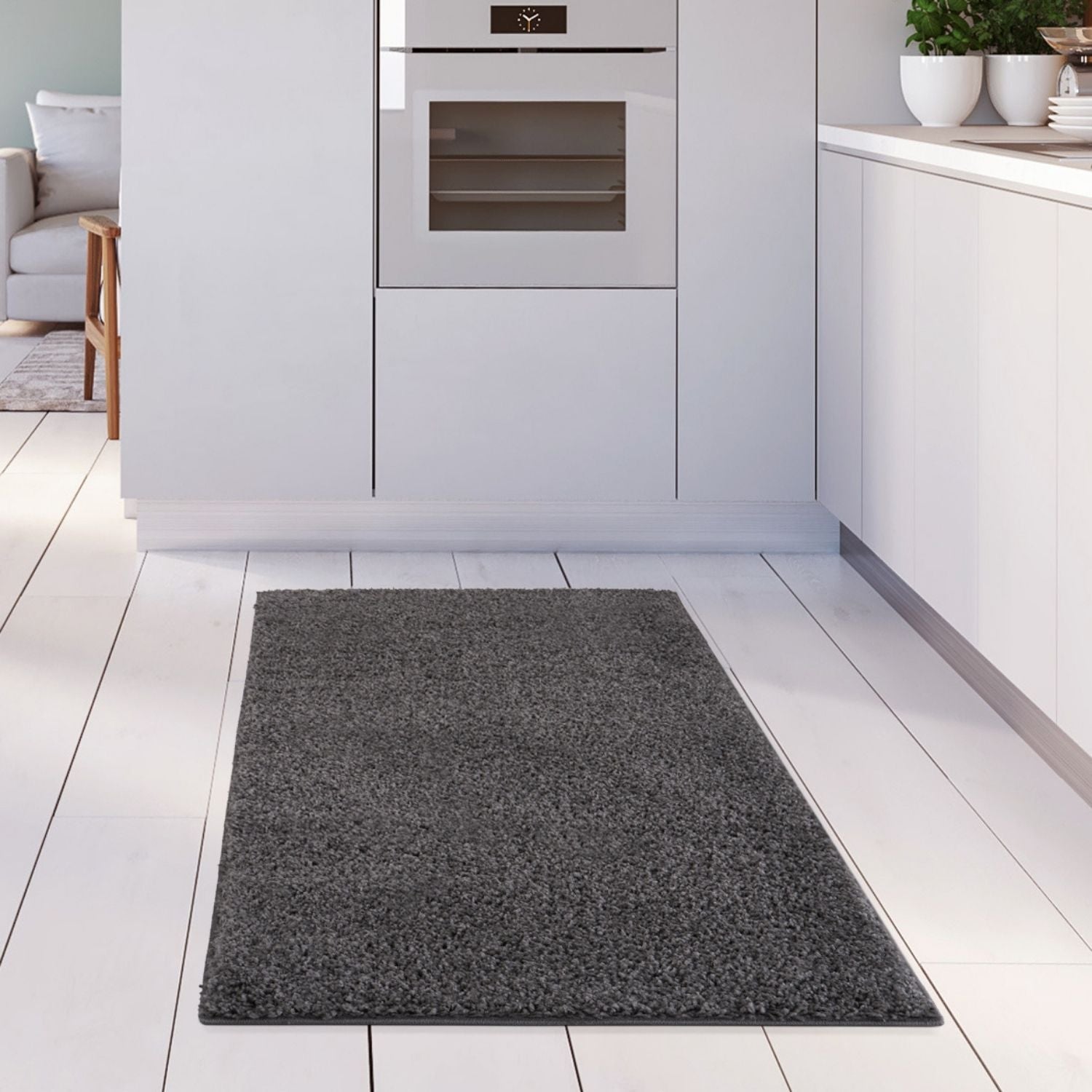 Myshaggy Solid Dark Grey Rug - PN Home