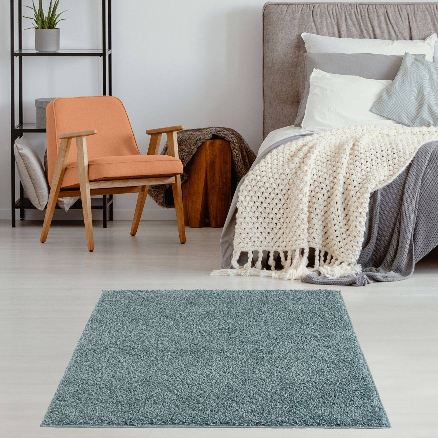 Myshaggy Solid Duck Egg Blue Rug - PN Home