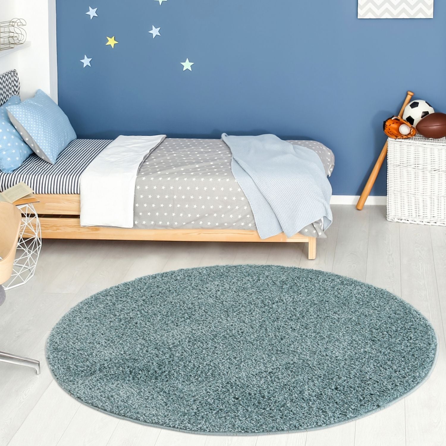 Myshaggy Solid Duck Egg Blue Rug - PN Home