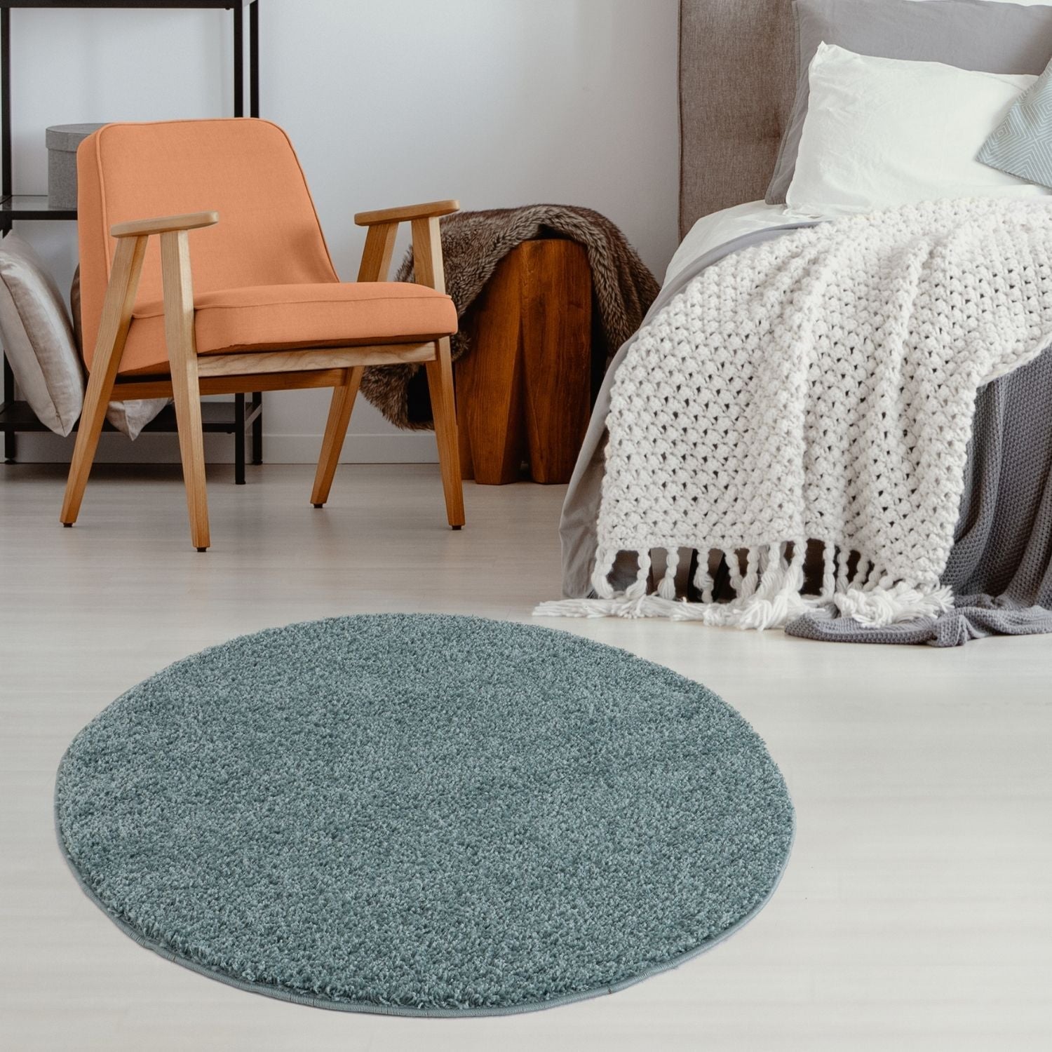 Myshaggy Solid Duck Egg Blue Rug - PN Home