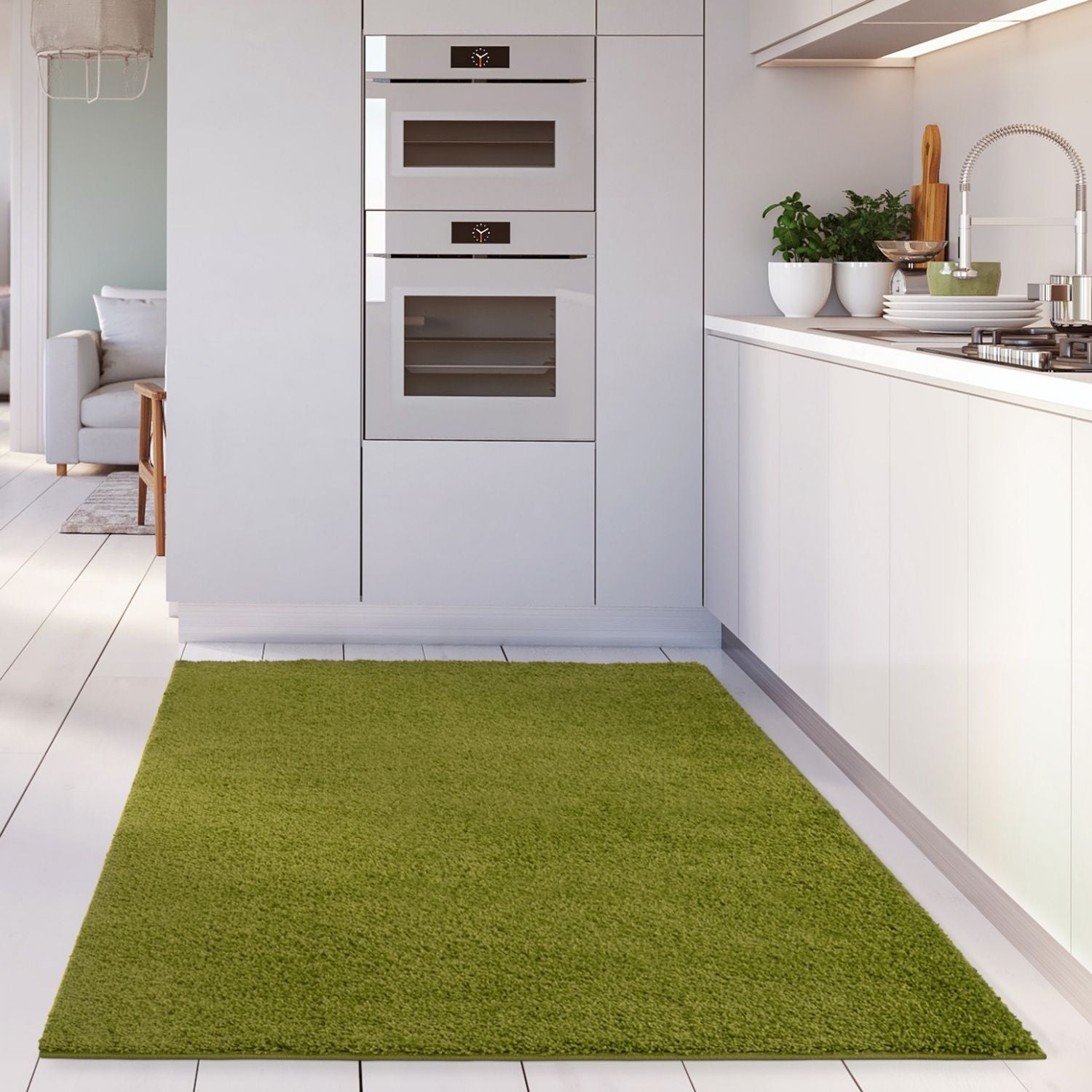 Myshaggy Solid Green Rug - PN Home