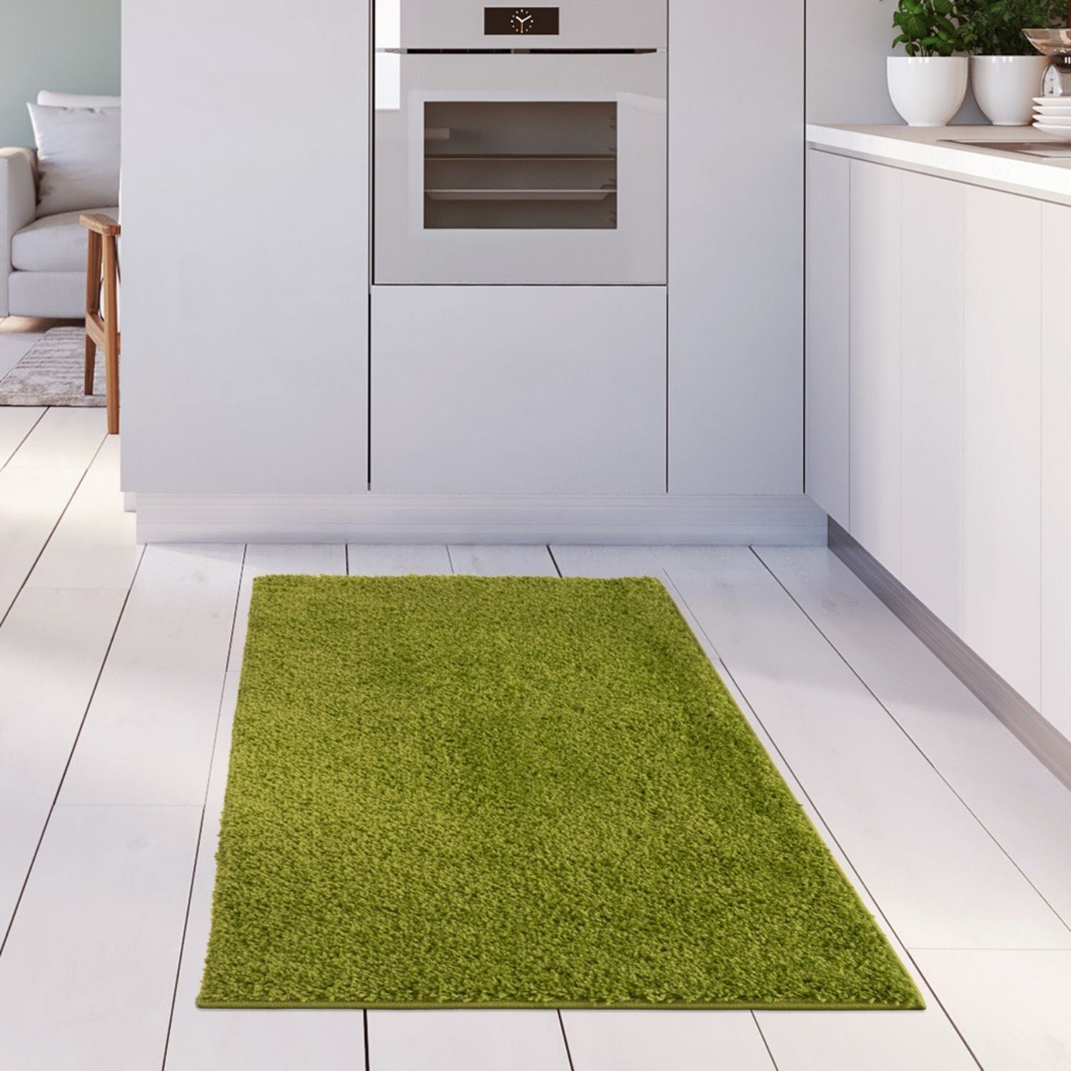Myshaggy Solid Green Rug - PN Home