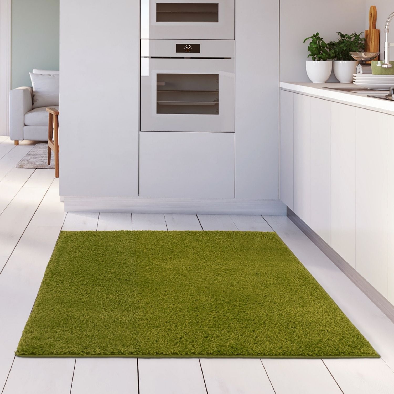 Myshaggy Solid Green Rug - PN Home
