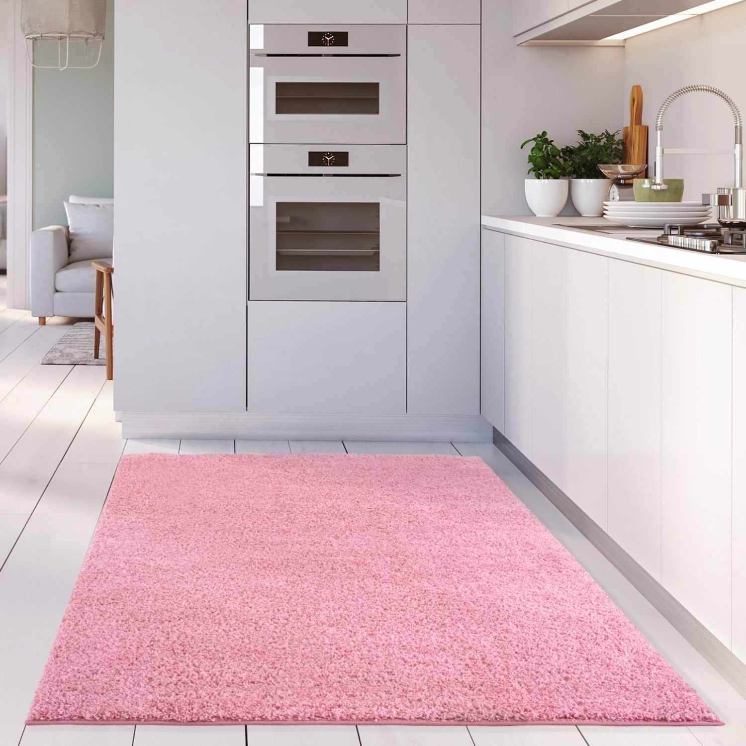 Myshaggy Solid Pink Rug - PN Home
