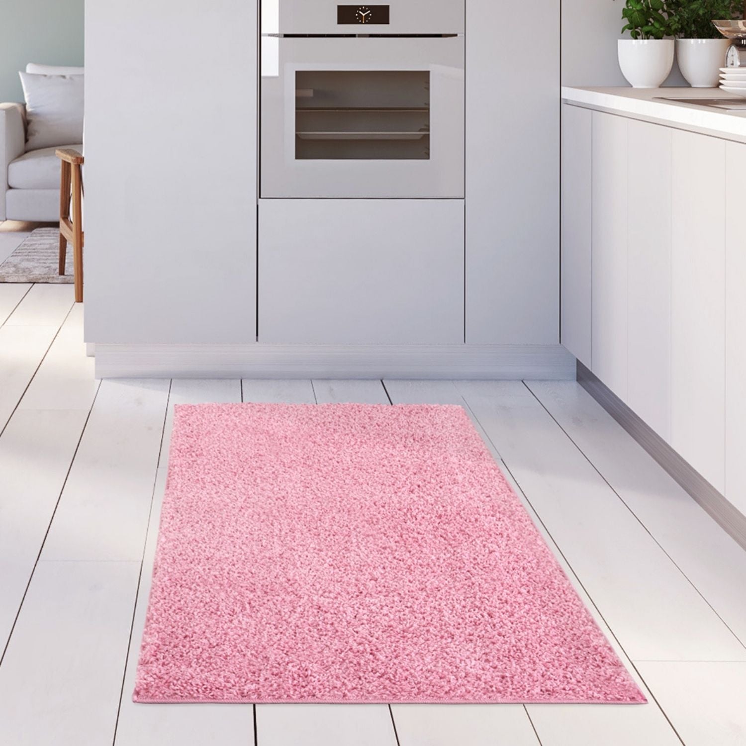 Myshaggy Solid Pink Rug - PN Home