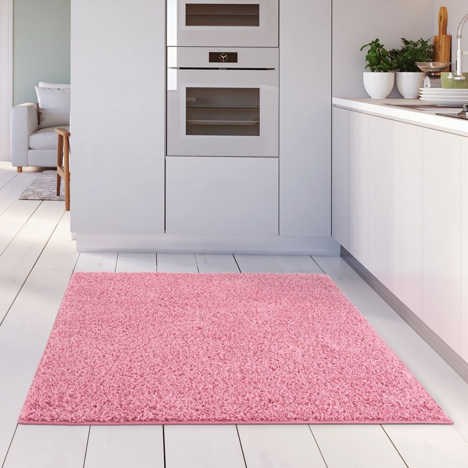 Myshaggy Solid Pink Rug - PN Home