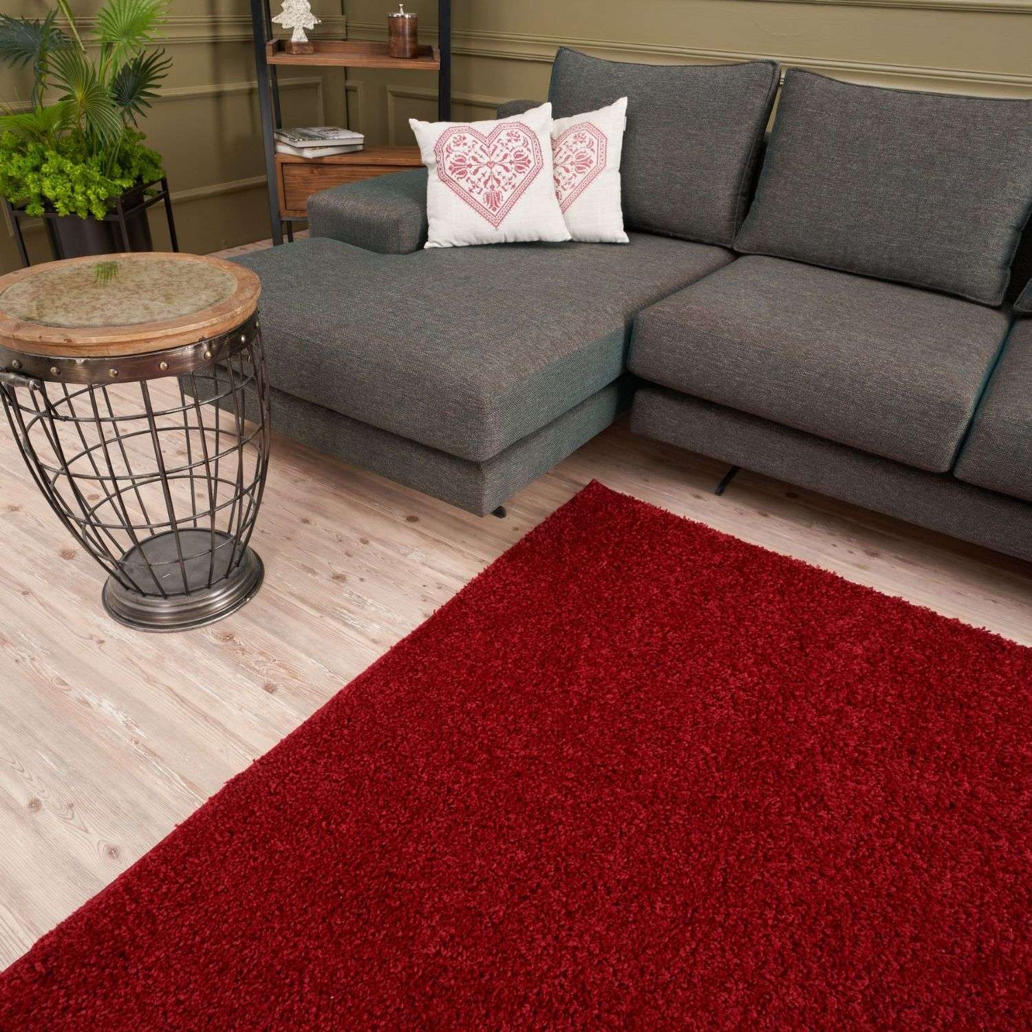 Myshaggy Solid Red Rug - PN Home