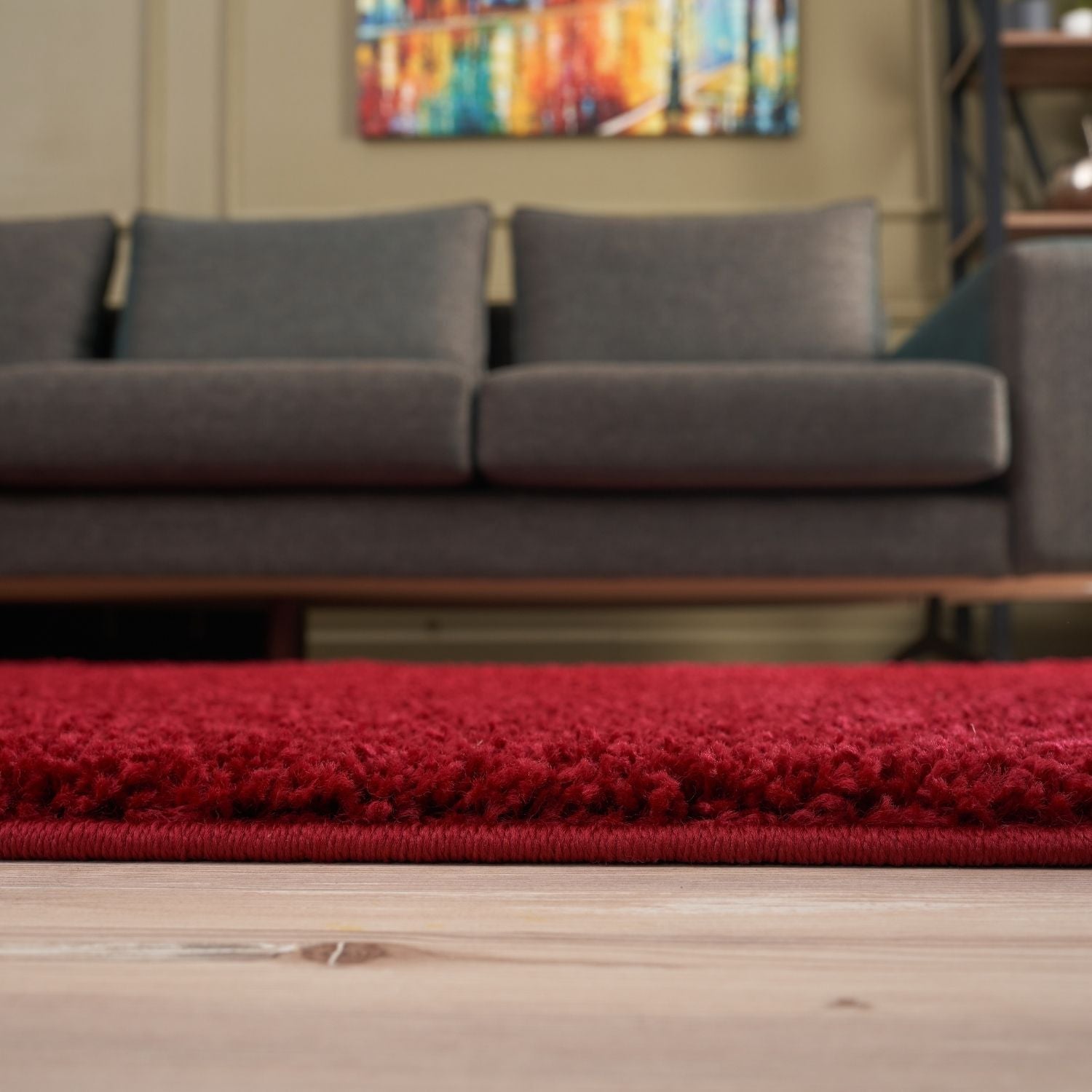 Myshaggy Solid Red Rug - PN Home
