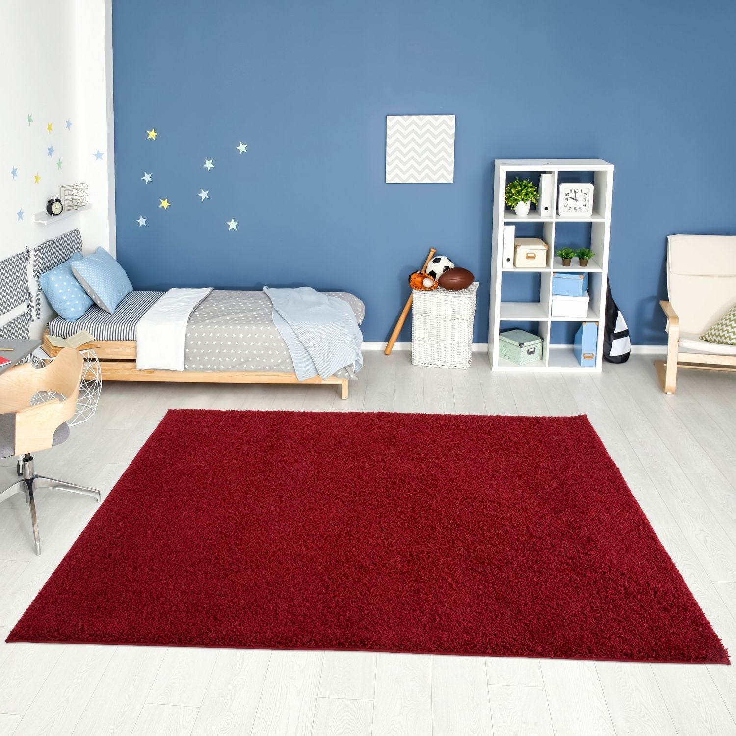 Myshaggy Solid Red Rug - PN Home