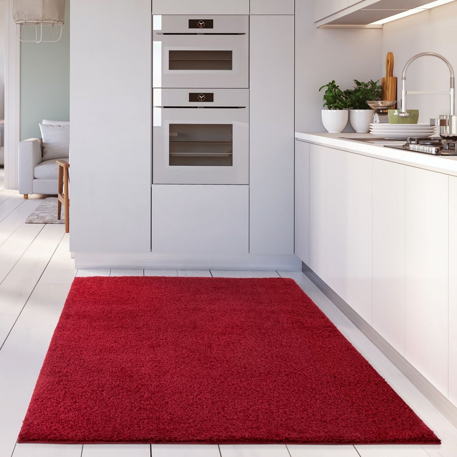 Myshaggy Solid Red Rug - PN Home